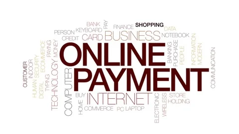 Online payment animated word cloud, text design animation. Kinetic typography. Stock Footage