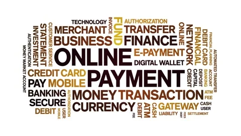 Online Payment animated word cloud,animation kinetic typography seamless loop. Stock-Footage 300687993