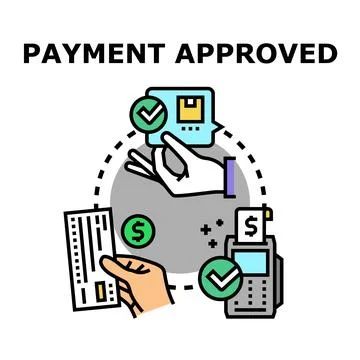 Online payment approved process transaction concept icon Stock Illustration