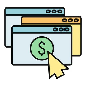 Online payment business purchasing with dollar sign cursor Stockillustratie