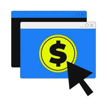Online payment click with dollar 2D onboarding ui illustration Stock Illustration
