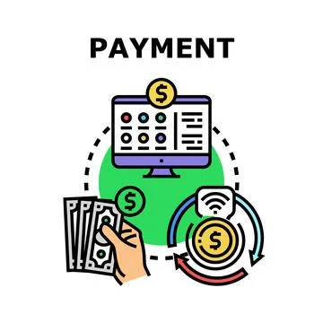 Online payment concept with digital transaction processing 库存插图