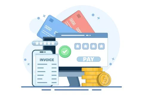 Online payment concept Stock Illustration