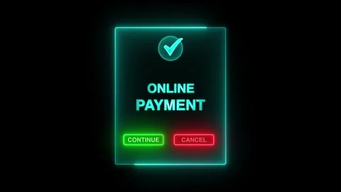 Online payment confirmation concept and continue cancel button animation on tran Stock Footage 313943632