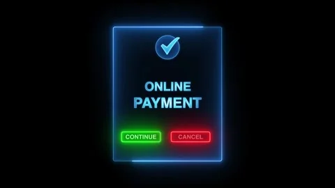 Online payment confirmation concept and continue cancel button animation on tran Stock Footage 313943635