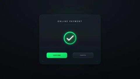 Online payment confirmation ui animation with success checkmark and loading.. Stock Footage 337553088