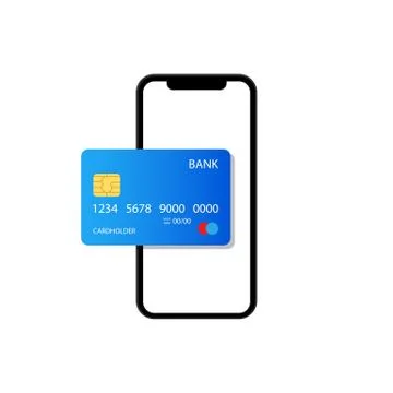 Online payment of a credit card using a smartphone Stock Illustration