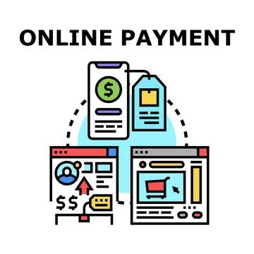Online payment digital transaction e commerce shopping processing Stock Illustration