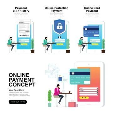 Online Payment &amp; Ecommerce Stock Illustration