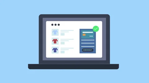 Online payment for ecommerce website, Customer ecommerce 2d with alpha matte Stock Footage 336039314