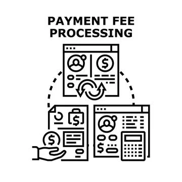 Online payment fee processing system concept illustration Stock Illustration