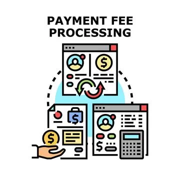 Online payment fee processing system concept illustration Stock Illustration