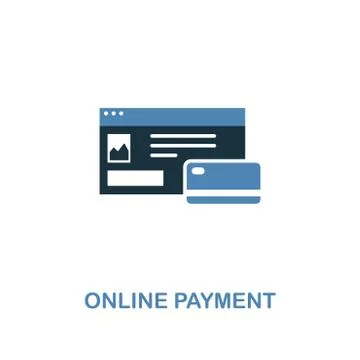 Online Payment icon in two colors. Creative design from online marketing icon Stock Illustration