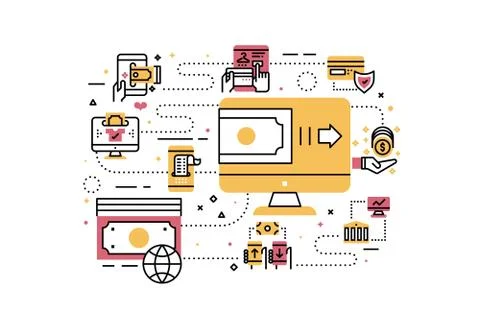 Online payment illustration Illustrazione stock