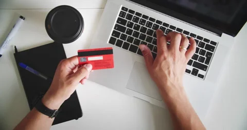 Online payment with laptop Stock Footage 317165875