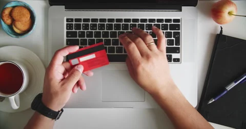 Online payment with laptop Stock Footage 317166813