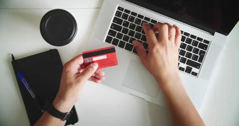 Online payment with laptop Stock Footage 317166863