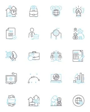 Online payment linear icons set. E-commerce, Secure, Digital, Transaction 스톡 일러스트