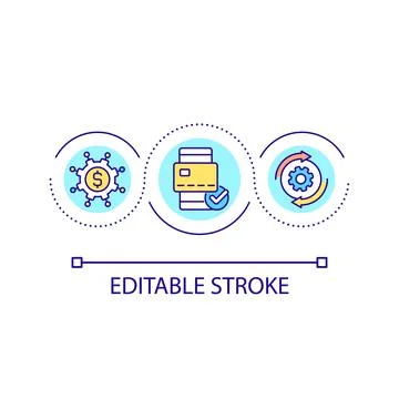 Online payment loop concept icon 스톡 일러스트