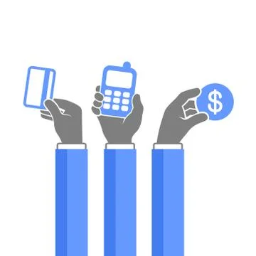 Online Payment Methods Icons Set. Vector 库存插图