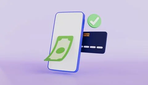 Online payment via phone or transaction safety for shopping, finance, service Stock Illustration