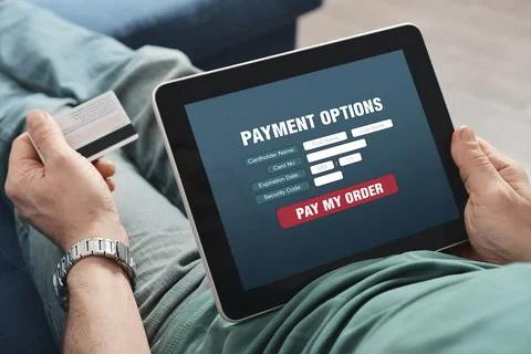 Online payment Stock Photos