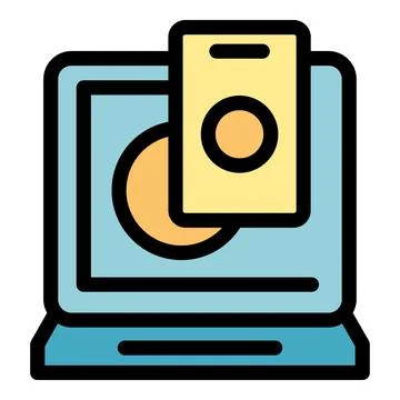 Online payment processing system with laptop and credit card 库存插图