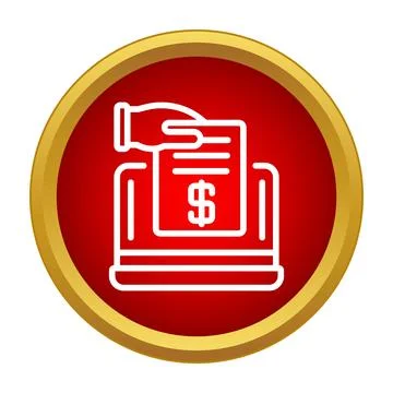 Online payment processing transaction concept using laptop icon 库存插图