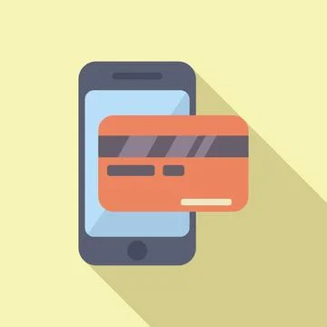 Online payment processing using smartphone and credit card Stock Illustration