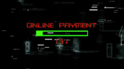 Online payment  progress bar on digital background Illustrazione stock