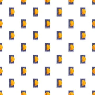 Online payment seamless pattern with smartphone and coin Stock Illustration