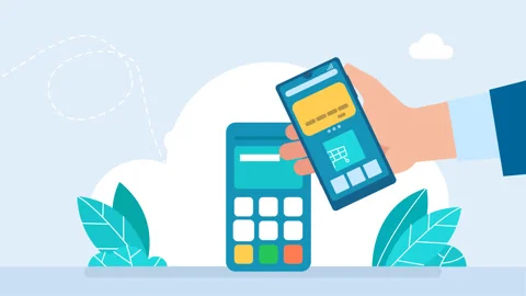 Online payment with smartphone or mobile pay concept. NFC. Mobile payment Stock Footage 313482622
