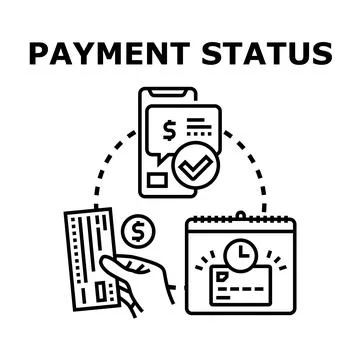 Online payment status check transaction management Stock Illustration