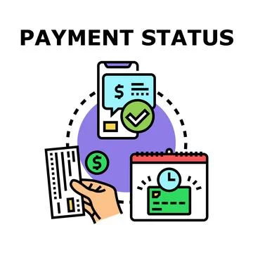 Online payment status check transaction management Stock Illustration