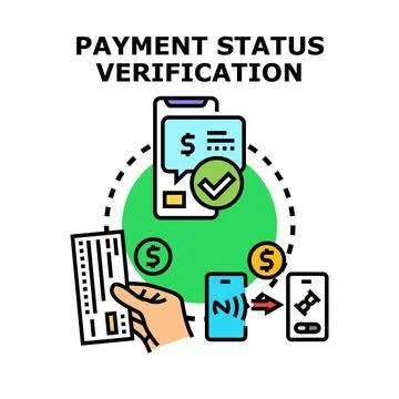 Online payment status verification process Stock Illustration