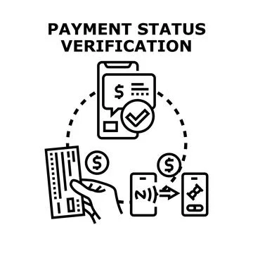 Online payment status verification process Stock Illustration