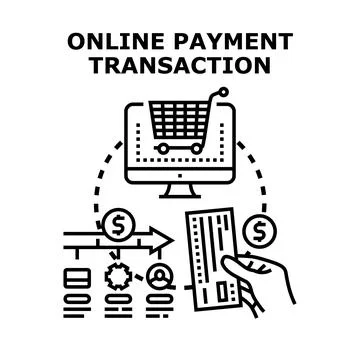 Online payment transaction process purchasing e commerce concept Stock Illustration
