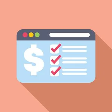 Online payment transaction processing system showing money with check marks Stock Illustration