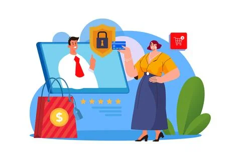 Online payment transaction security Stock Illustration