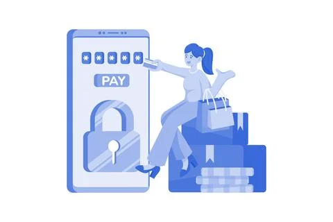 Online payment transaction security Illustrazione stock