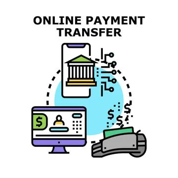 Online payment transfer banking transaction concept vector Stock Illustration