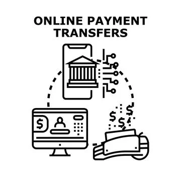 Online payment transfers concept with digital financial operations Stock-Illustration