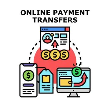 Online payment transfers digital commerce financial transaction concept 스톡 일러스트