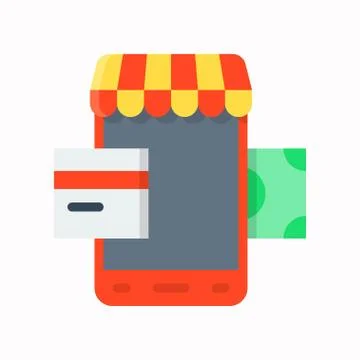 Online payment vector, Black friday related flat icon Stock Illustration