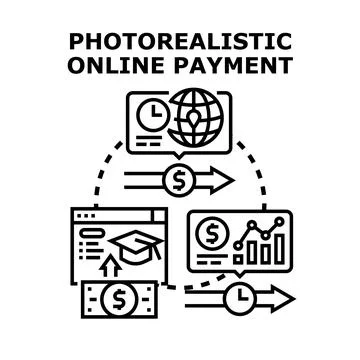 Online payment vector illustration global financial transaction Stock Illustration