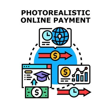 Online payment vector illustration global financial transaction Stock Illustration