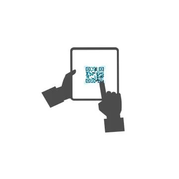 Online payment, verification by qr code Stockillustratie