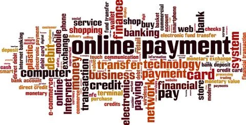 Online payment word cloud Stock Illustration
