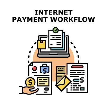 Online payment workflow processing a secure transaction Illustrazione stock