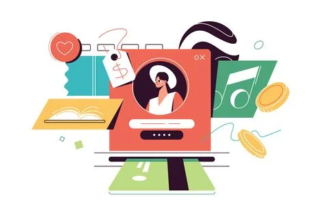 Online payments and subscriptions Stock Illustration
